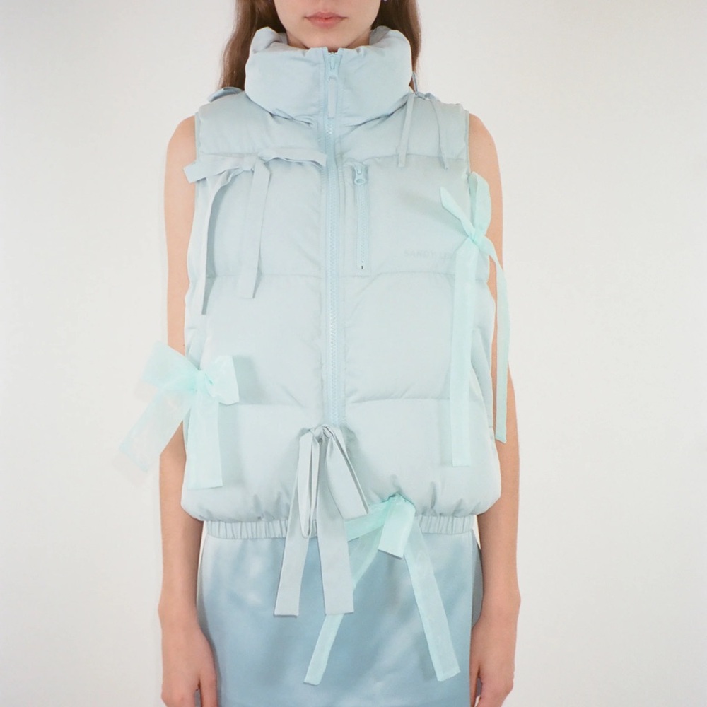 COPY - Sandy Liang Marius Vest in ice blue. Size small retail 675$ - comes with…